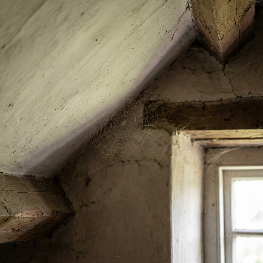 Spider web in corner